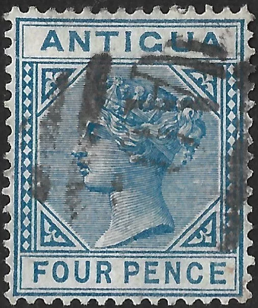 Antigua 1882 QV  4d Blue  SG.23 Used Cat:£13
