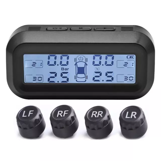 AN-10C Solar-Auto-TPMS-Reifendruckkontrollsystem (schwarz + weiß extern)