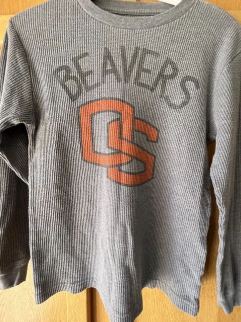 Oregon State Beavers Shirt Youth Size Large Waffle Knit Thermal Pullover OSU