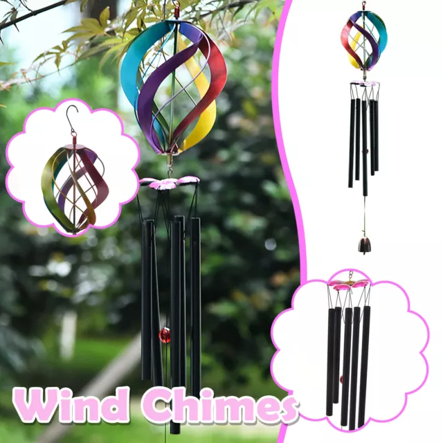 Three-dimensional Diamond-shaped Wind Chime Charm Rotating Metal Tube Bell Charm