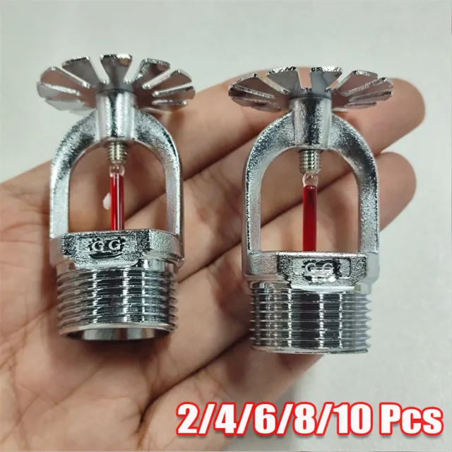 2/4/6/8/10Pack Fire Sprinkler Head 1/2" Pendent 68°C Quick Response Water Spray