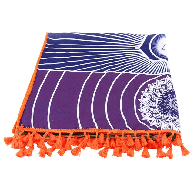 Nappe singolo asciugamano arazzo chakra arcobaleno mandala strisce boho nastri yoga -TM