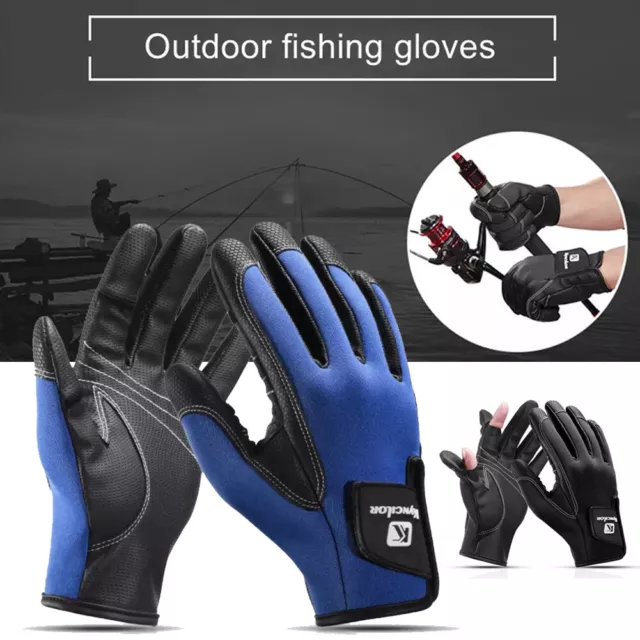 Fishing Gloves 2 Cut Half-Finger Flexible Anti-Slip Neoprene Glove for Men Women