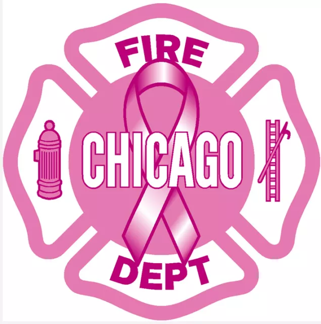 Chicago Fire Department Decal Maltese Pink Decal 2"