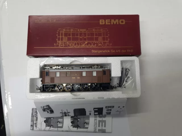 BEMO 1291 115 SCALA H0m 1/87 LOCOMOTIVA ELETTRICA Ge 4/6 355 RhB RETICA MARRONE