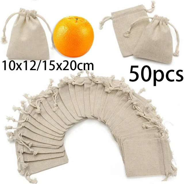 30 Sacs En Toile De Jute 13x18 Cm Avec Cordon - Pour Cadeaux, Lavande, Bijoux - Mariage, Noël, DIY