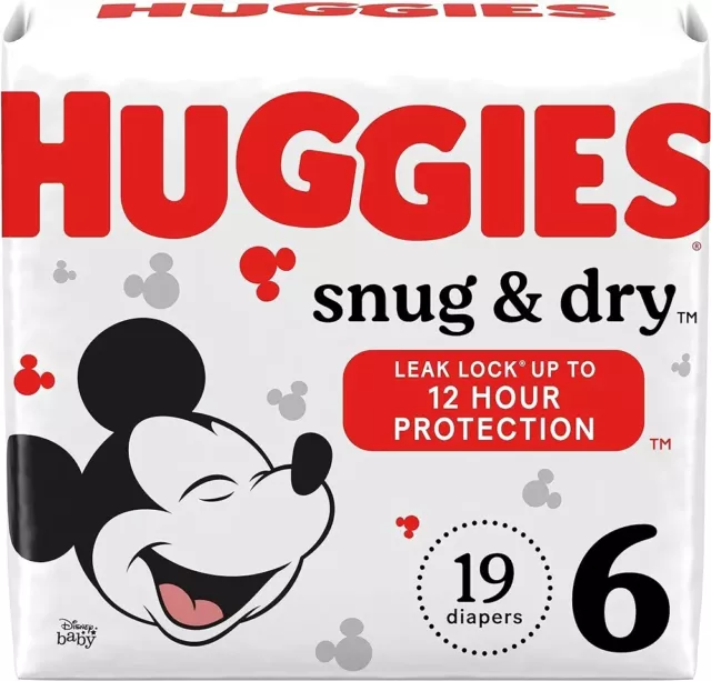 NIP Huggies Snug & Dry Disney Baby Diapers - Size 6 - 19 Ct.