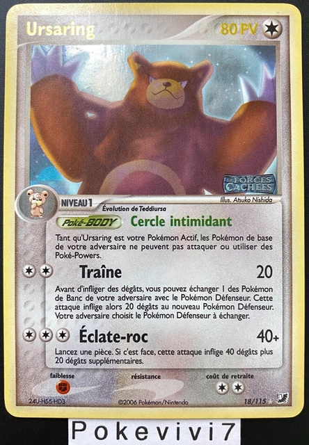 Carte Pokemon URSARING 18/115 Holo REVERSE Bloc EX Forces Cachées FR