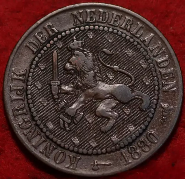 1880 Netherlands 2 1/2 Cents Foreign Coin