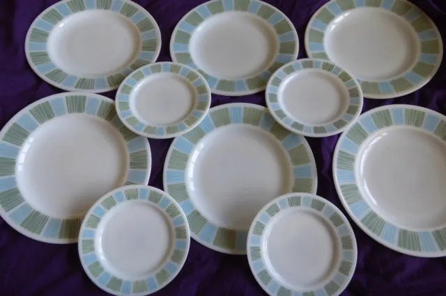 Vintage Jaj Pyrex Glass Matchmaker Set Of 6 Dinner Plates & 4 Side Plates