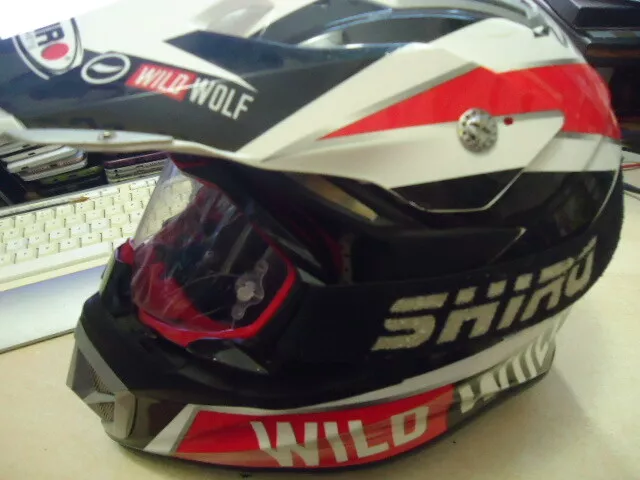 CASCO MOTO moto x SHIRO WILD WOLF BASTANTE USADO TALLA S 54/55