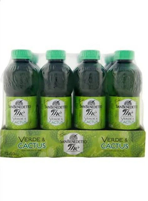 12 Tè verde San Benedetto Thè Verde con cactus con succo di cactus monouso PET 50cl