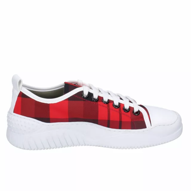 Chaussures Hommes N°21 41 Ue Baskets Rouge Tissu Blanc Détail de Paillettes 3