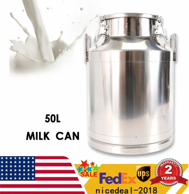 304 Stainless Steel Milk Can 50 Liter 13.25  Gallon Milk Bucket Wine Pail Bucket