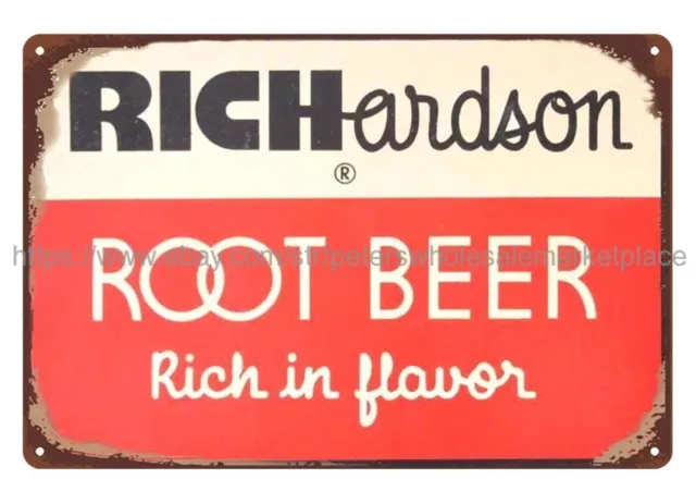 RICHARDSON ROOT BEER pub cafe alcohol drink metal tin sign art on the ...