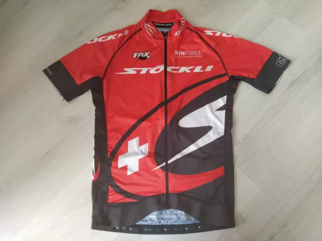 Stockli  Shimano Cycling bike red black shirt Size S