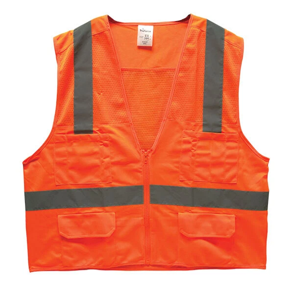 TruForce™ Class 2 Surveyor's Safety Vest, X-Large, Orange, 1/Each TruForce