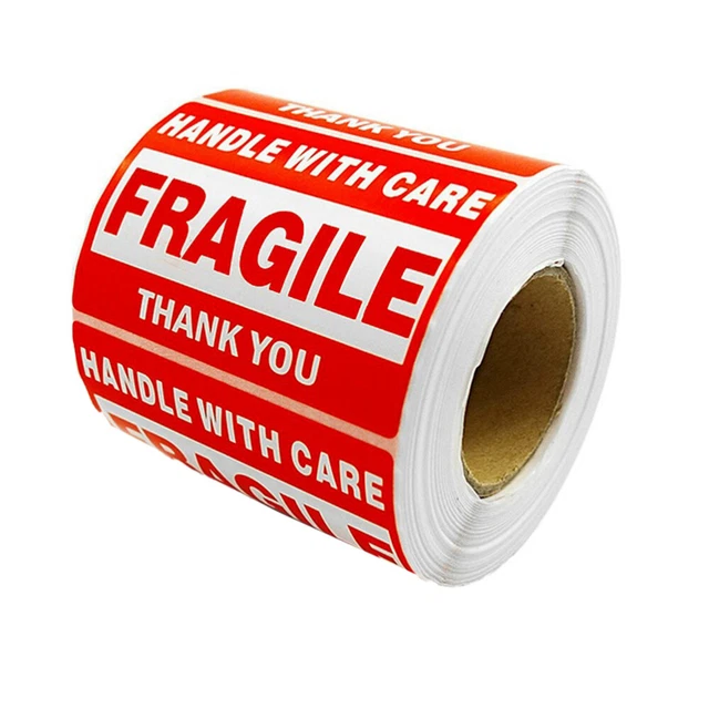 Étiquettes 'Fragile' Autocollantes – 20 Stickers Rouges Pour Cartons Et Colis, 9x5 Cm, Parfaites Pour L'expédition Et La Protection