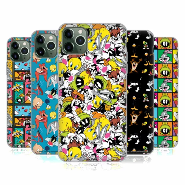 OFFICIAL LOONEY TUNES PATTERNS SOFT GEL CASE FOR APPLE iPHONE PHONES