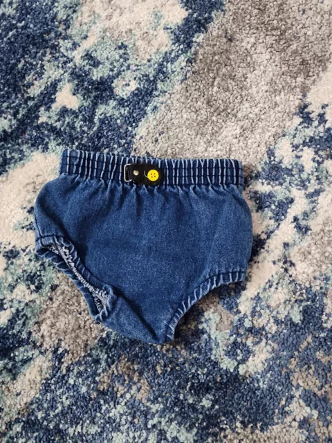 Vintage Denim Diaper Cover 0-6 Mos, EUC, Unbranded, No Stains 2