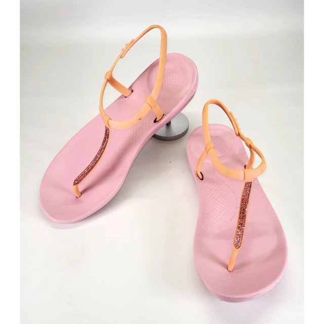 Fitflop Womens Pink IQushion Splash Sparkle Sandal Shoes Size 10 1690