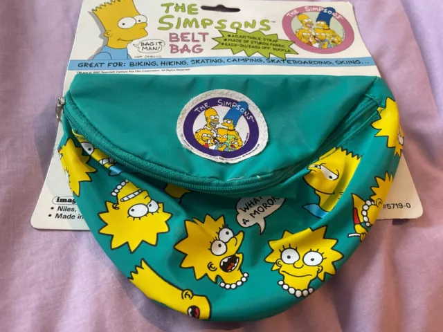 The Simpsons Vintage Bum Bag Fanny Pack Belt Bag Bart Homer Marge Lisa Rare 1990