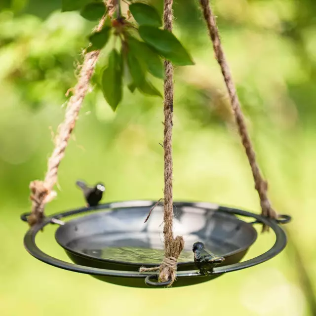 Vogeltränke Vogelbad hängend Futterschale Hänger Wasserstelle Schale Gartendeko