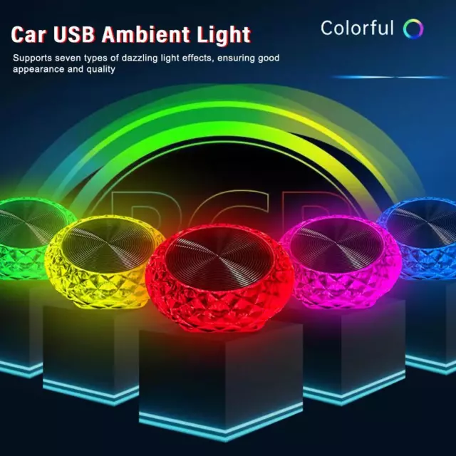 1x Mini LED USB Interior Atmosphere Neon Light Ambient Lamp Bulb Car  Accessories