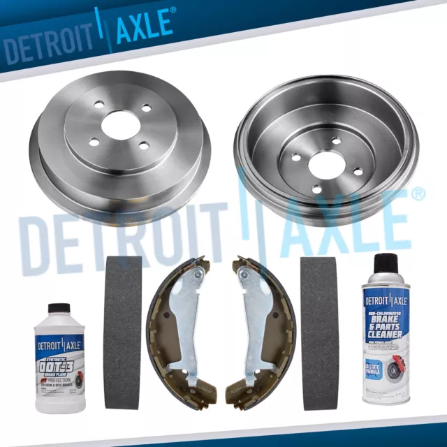 4-Lug Rear Brake Drums Ceramic Shoes Kit for 2009-2010 Chevy Cobalt Pontiac G5