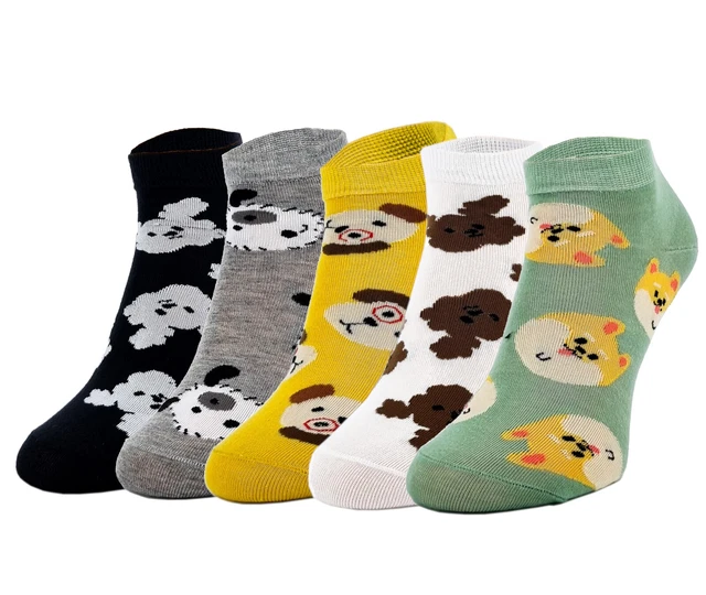 Ensemble de 5 PAIRES de chaussettes avec des motifs adorables de chiens