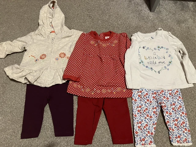 Baby Girl Clothes Bundle inc 3 tops and leggings aged 3-6 months