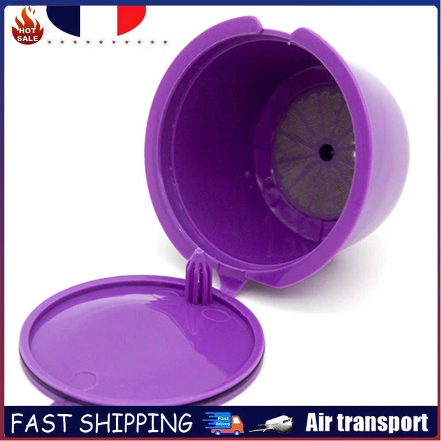 3pcs Coffee Capsule Filters Refillable Coffee Cups for Dolce Gusto (Purple)