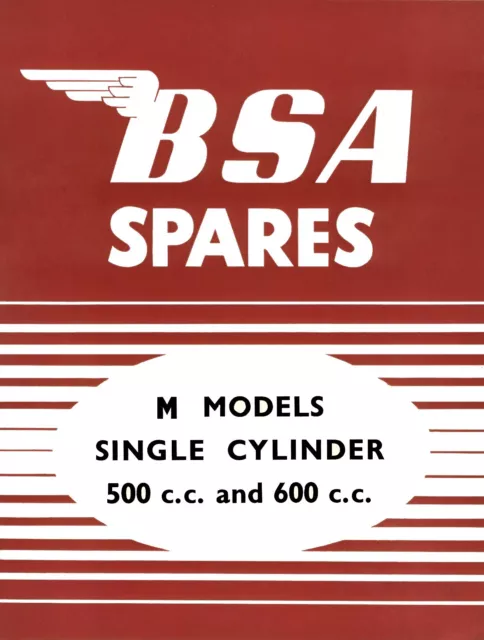 BSA  M20 M21 M33 Parts Book 1949-1955 Motorcycle Spares Catalogue