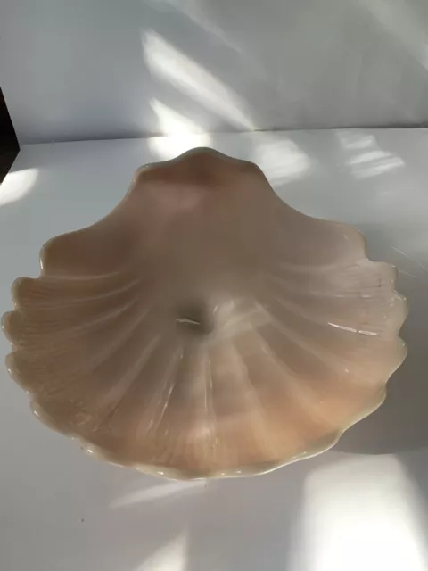 Vintage Cambridge Crown Tuscan Sea Shell Pedestal Bowl
