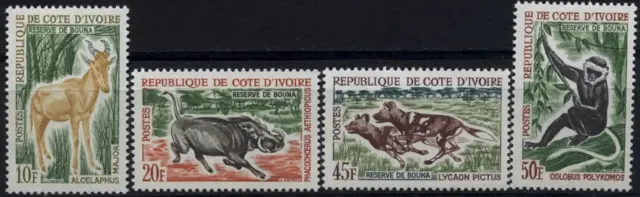 Elfenbeinküste 1963 "Freimarken" Tiere Affe Hyäne Schwein Antilop, MiNr 251-254