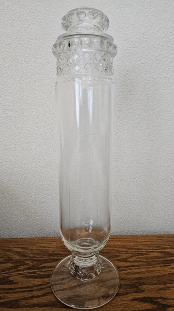 1920's Dakota Tiffin Apothecary Jar 18" Tall Bottle Vanity Drug Candy 