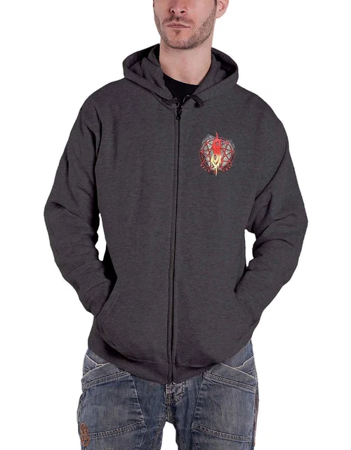 Slipknot Hoodie Burn Me Away Band Logo new Official Mens Dark Grey Zipped Size