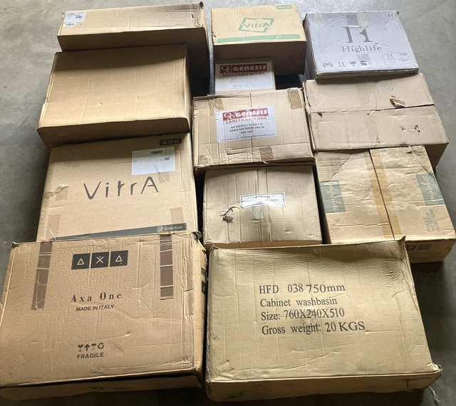 12 x Boxed Ceramics Joblot Bathroom Sinks, Basins & Pedestals White £800 RRP