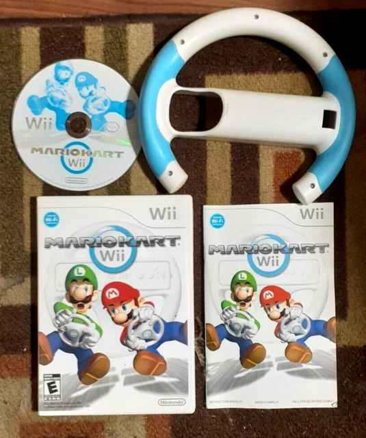 MARIO KART COMPLETE + Steering Wheel (Nintendo Wii, 2008) VG Shape