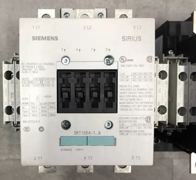 Siemens Sirius 3RT1054-1AP36 Lastschütz Contactor 400V 55kW 115A 230V Spule 2