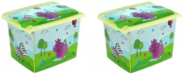 2 x Spielzeugkiste Spielzeugbox Box Fashion-Box Hippo  20 L