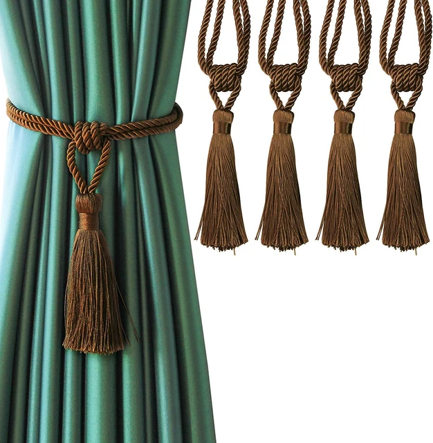 Curtain Tiebacks Tassel Tie-Backs, Rope Curtain Tie Backs Handmade Curtain Holdb