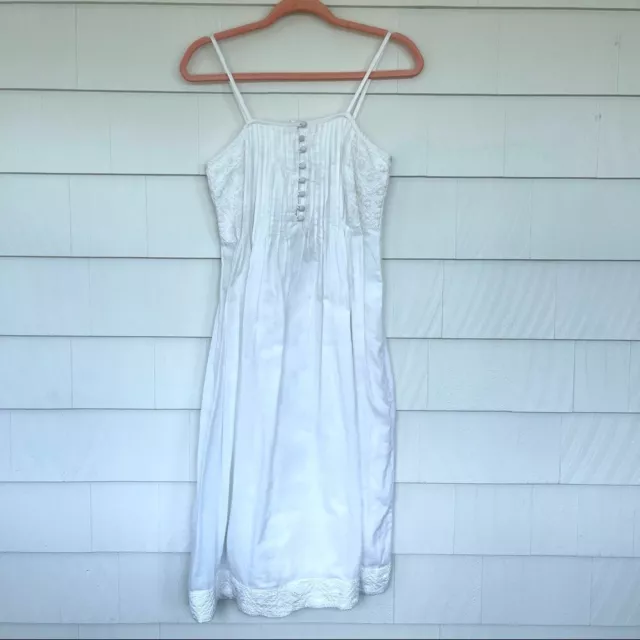 New House of Harlow 1960 White Camilla Midi Dress Size XS Embroidered Strappy 3