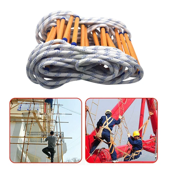 NEW EMERGENCY FIRE Escape Ladder Soft Rope Portable for Engineering 3m ...