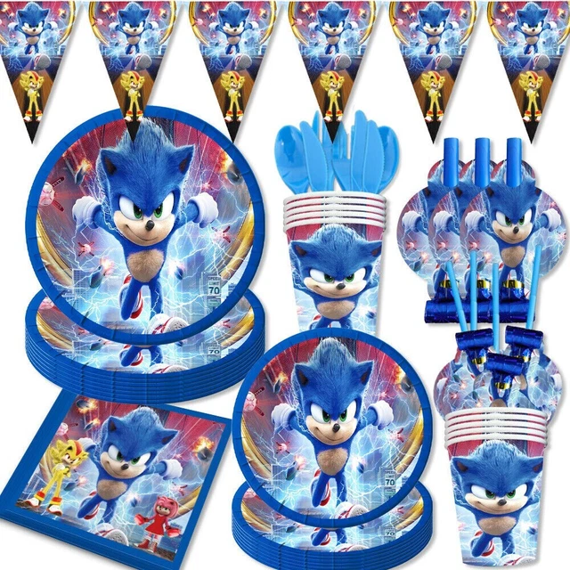 SONIC THE HEDGEHOG 2 Party Tableware Set Plates Banners Kids Birthday