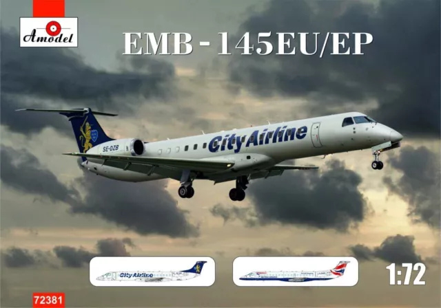 Embraer EMB-145EU/EP Brazilian Aircraft 1/72  Scale Plastic Model Kit AMO 72381