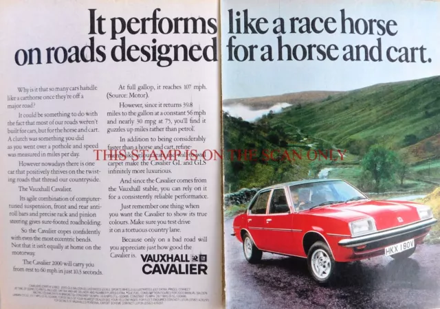 Vauxhall CAVALIER 2000 GLS Saloon Motor Car ADVERT Original 1980 Print Ad 703/54