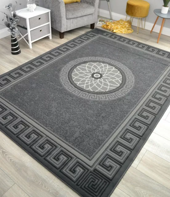 Black Grey Silver Rugs Small Extra Large Big Huge Size Floor Carpets Mat Cheap