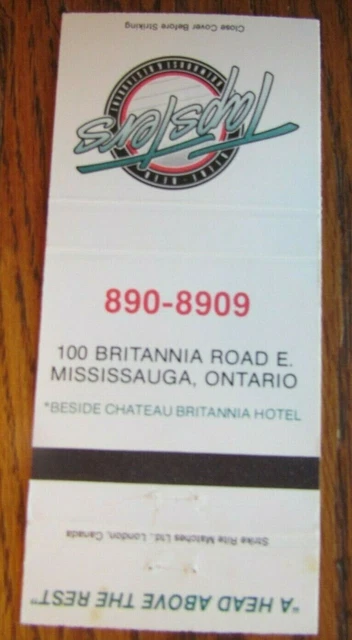 Tapsters Brew Pub Brewery Beer (Mississauga, Ontario) Matchbook Matchcover -F1 3