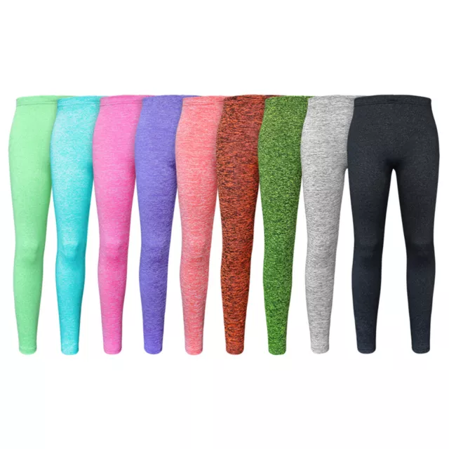 Kids Girls Stretchy Skinny Pants Elastic Waistband Sport Workout Yoga Sweatpants